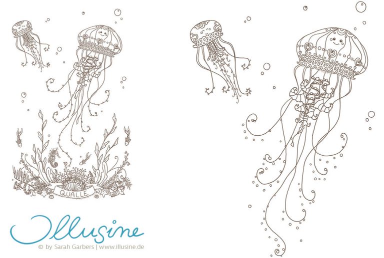 Qualle Anmalvorlage Studio für Illustration &amp; Design
