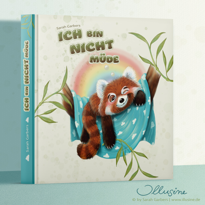 Müder roter Panda - Buchcoverlayout Mockup Kinderbuch