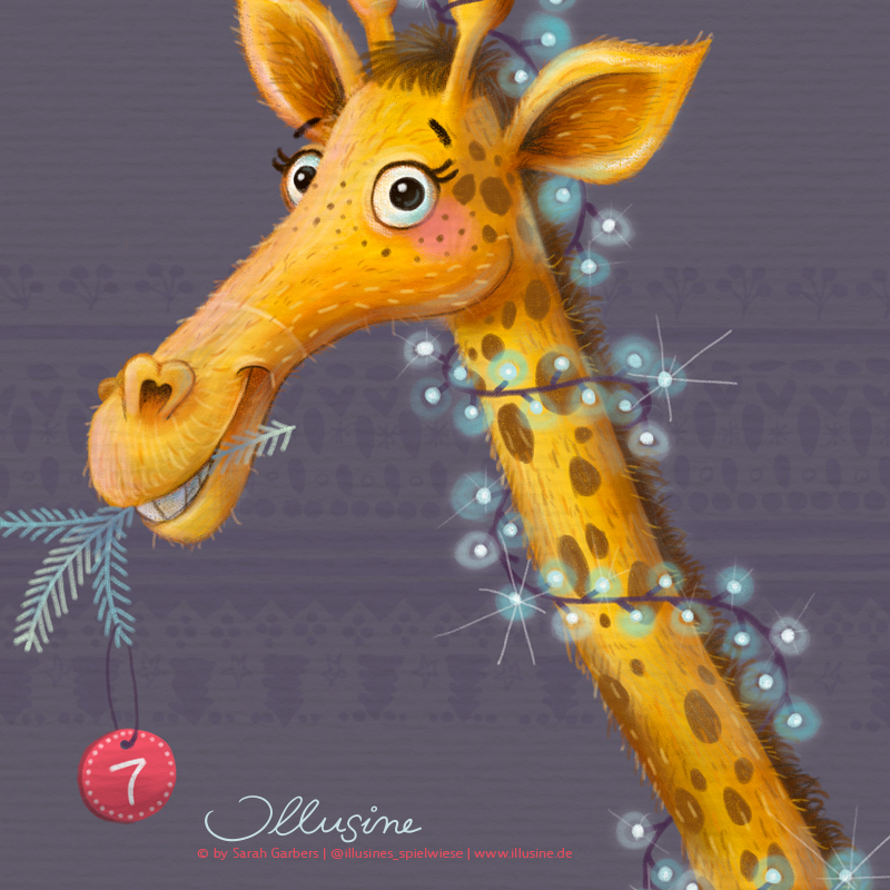 copyright by sarah garbers 2023 giraffe tier weihnacht kinderbuch bilderbuch illustration illusine