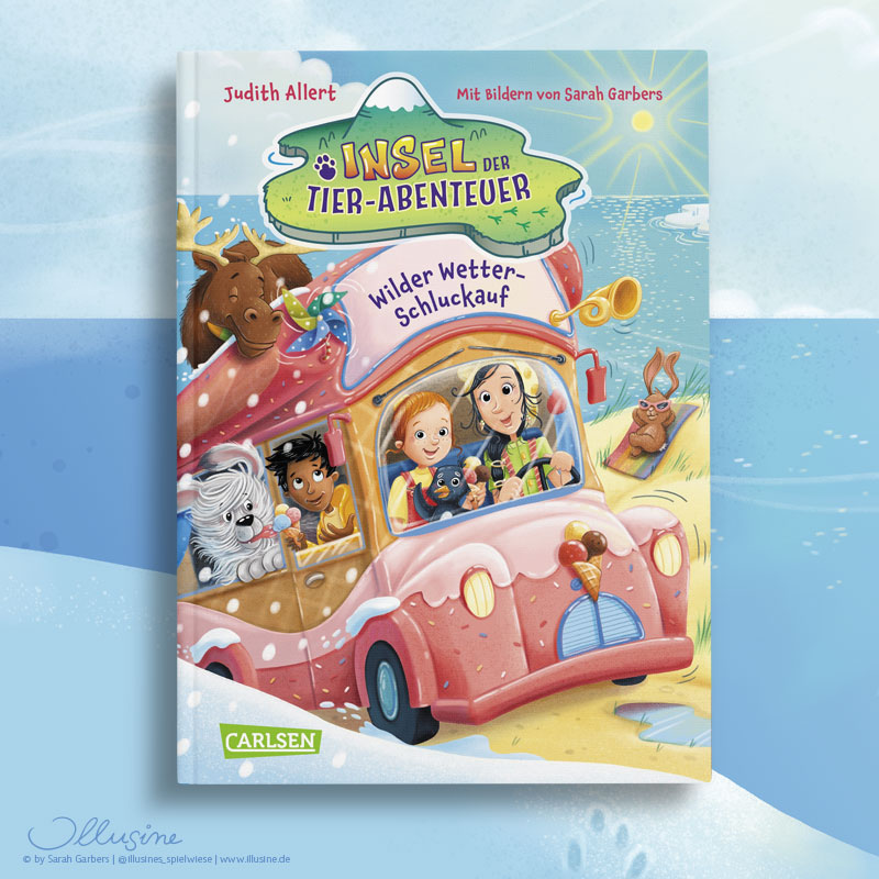 Kinderbuch Insel der Tier-Abenteuer, süße und freche Tiere Illustration copyright sarah garbers
